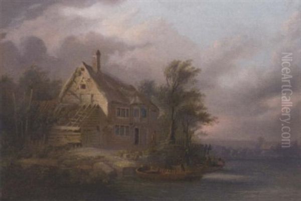 The Ferry Oil Painting by Patrick Nasmyth