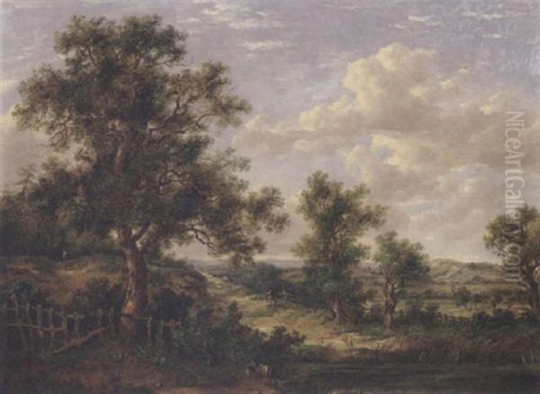 Landscape Near Godstone, Surrey Oil Painting by Patrick Nasmyth