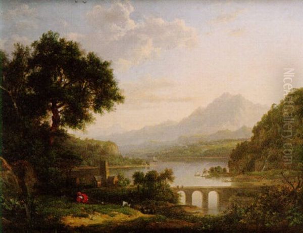 A View Of Kenmore Abbey And Loch Tay Oil Painting by Patrick Nasmyth