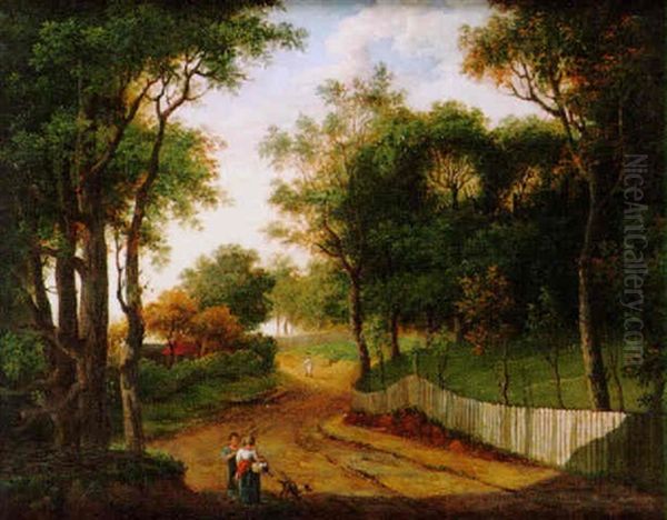 A Kentish Lane Oil Painting by Patrick Nasmyth