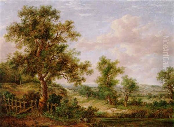 Landscape Near Godstone, Surrey Oil Painting by Patrick Nasmyth