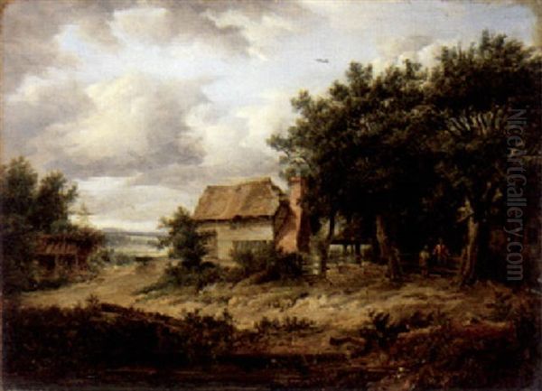 Farmhouse In A Clearing Oil Painting by Patrick Nasmyth