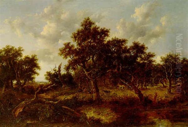 Wooded Landscape With Gypsies Oil Painting by Patrick Nasmyth