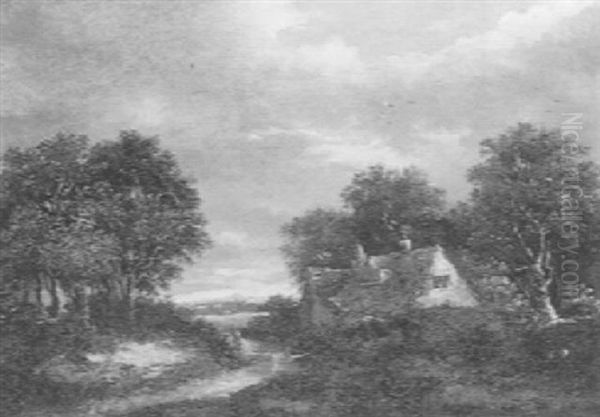 Gehoft In Bewaldeter Landschaft by Patrick Nasmyth