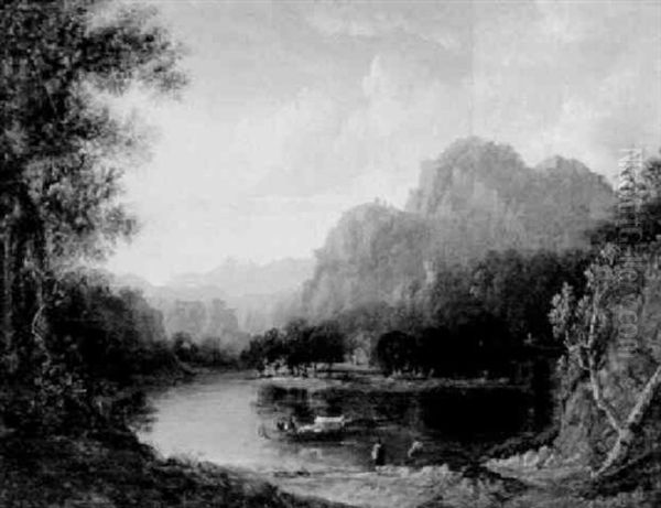 Idyllische Landschaft Mit Figurlicher Staffage Oil Painting by Patrick Nasmyth