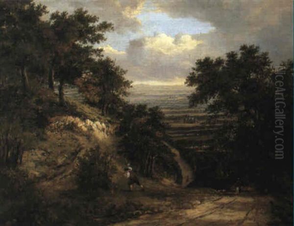 The Weald Of Kent From River Hill, Sevenoaks Oil Painting by Patrick Nasmyth