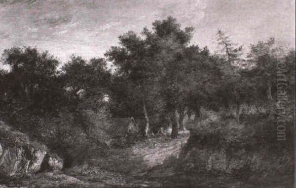 Wooded Landscape With A Cottage Oil Painting by Patrick Nasmyth