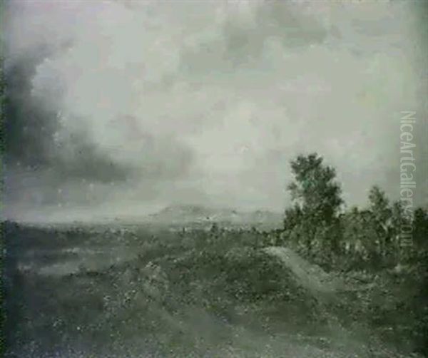 Heath With Leigh Hill, Dorking (also A Photograph Of A      (with A Photo Of A Sketch: Heath With Leigh Hill, Dorking) Oil Painting by Patrick Nasmyth