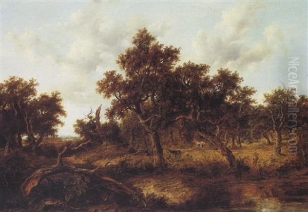 Wooded Landscape With Gypsies Oil Painting by Patrick Nasmyth