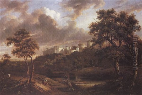 Windsor Castle From The River Oil Painting by Patrick Nasmyth