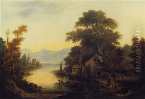 Bauernhaus Am Fluss Oil Painting by Patrick Nasmyth