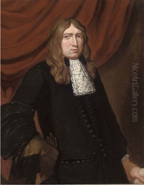 Portrait Of A Gentleman With A Glove In His Right Hand Oil Painting by Pieter Nason