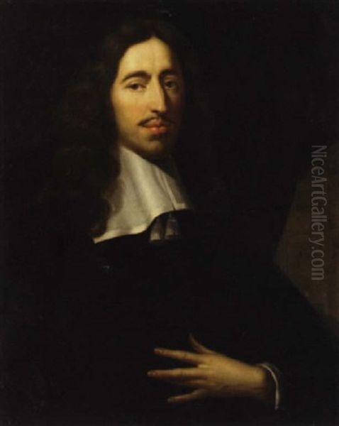 Portrait Of A Gentleman In An Interior Oil Painting by Pieter Nason