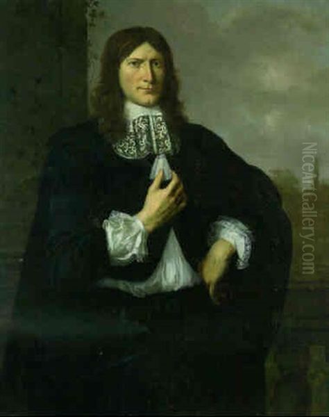 Portrait Of A Gentleman (guillaume De Vicq?), Standing Three-quarter-length Oil Painting by Pieter Nason