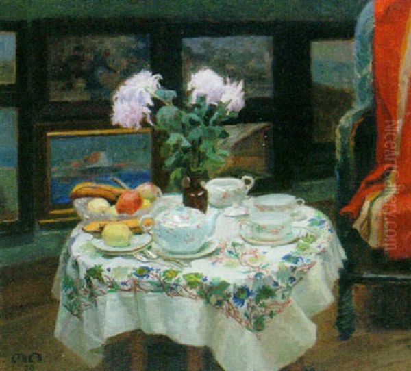 The Tea Table Oil Painting by Max Nathan