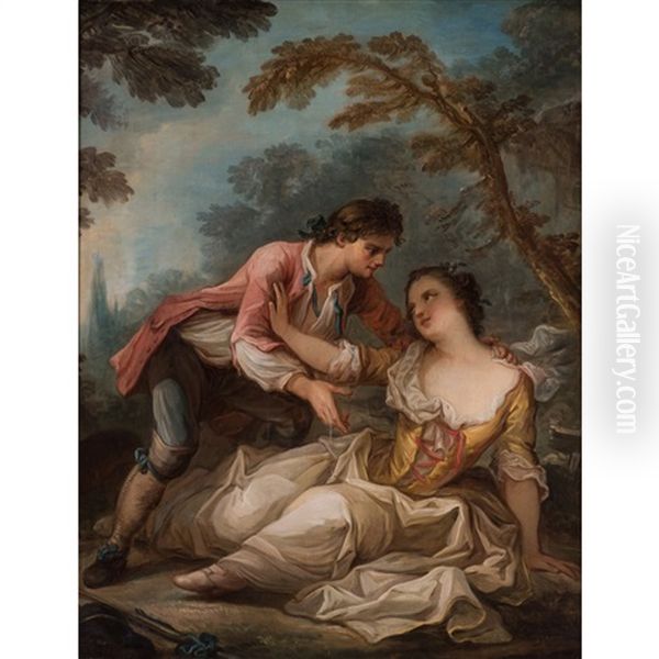 Le Faux Pas Oil Painting by Charles Joseph Natoire