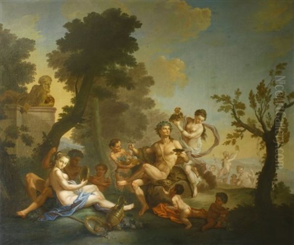 Triomphe De Bacchus Oil Painting by Charles Joseph Natoire