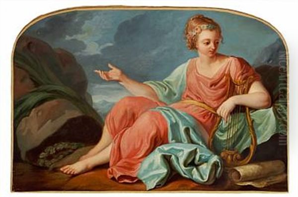 Terpsichore, One Of The Muses Oil Painting by Charles Joseph Natoire