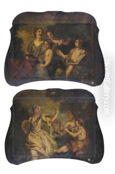 Fete Champetres (pair) Oil Painting by Charles Joseph Natoire