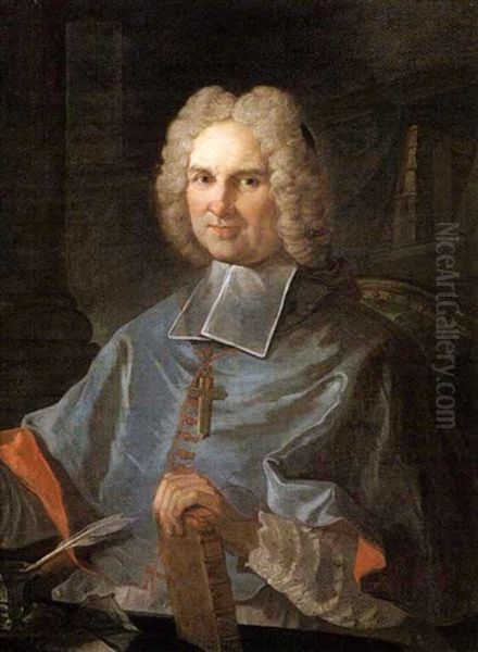 Portrait De Monseignor Rosseau De La Parisiere, Eveque De Nimes En 1711 Oil Painting by Charles Joseph Natoire