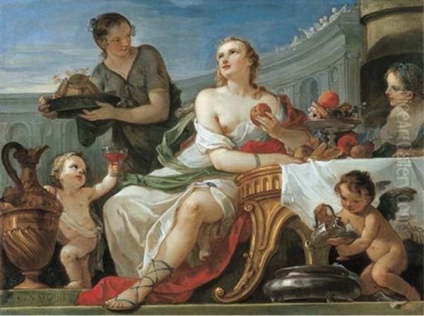 The Feast Of Psyche Oil Painting by Charles Joseph Natoire