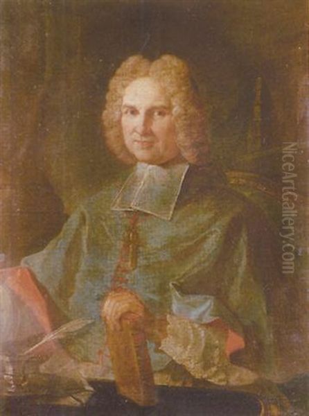 Portrait D'eveque Oil Painting by Charles Joseph Natoire