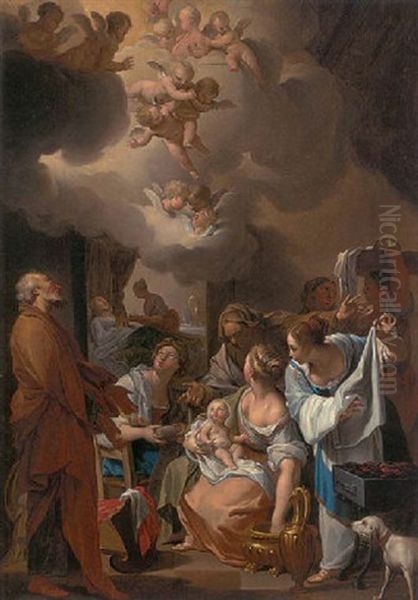 The Nativity Of The Virgin Oil Painting by Charles Joseph Natoire