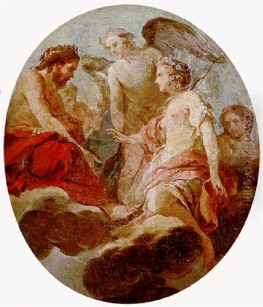 Psyche Received By Jupiter Oil Painting by Charles Joseph Natoire