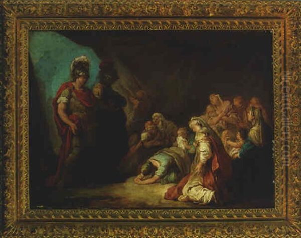 The Family Of Darius Before Alexander Oil Painting by Charles Joseph Natoire