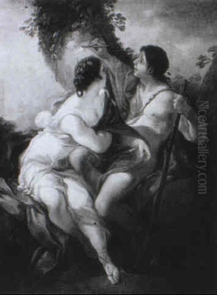 Renaldo And Armida Oil Painting by Charles Joseph Natoire