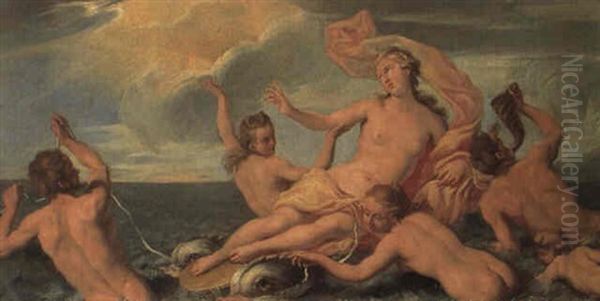 The Triumph Of Galatea Oil Painting by Charles Joseph Natoire