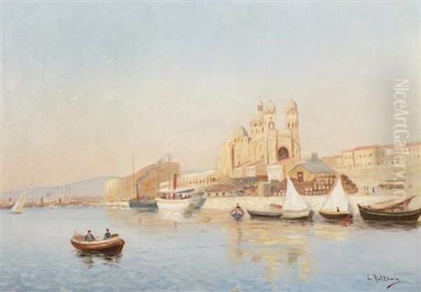 La Major, Port De Marseille Oil Painting by Louis Nattero