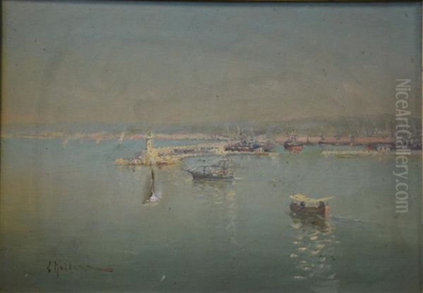 Le Port De Toulon Oil Painting by Louis Nattero