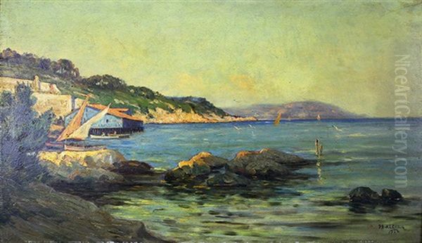 Bateau En Bord De Mer Oil Painting by Louis Nattero