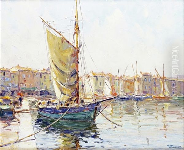 L'entree Du Vieux Port De Marseille Oil Painting by Louis Nattero