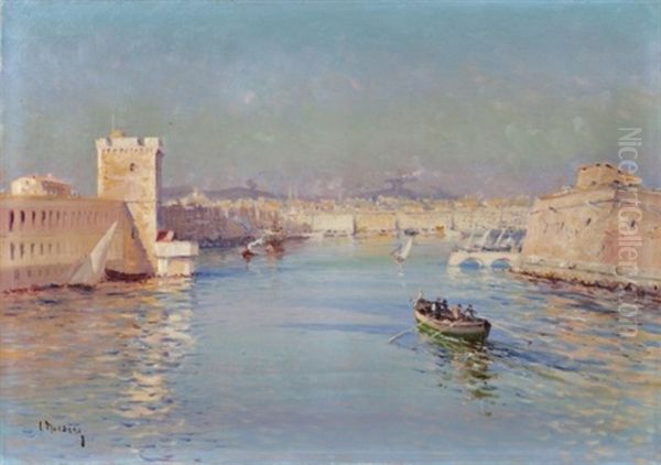 Entree Du Port De Marseille Oil Painting by Louis Nattero