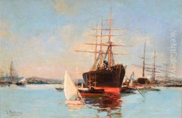 Port De Toulon Oil Painting by Louis Nattero