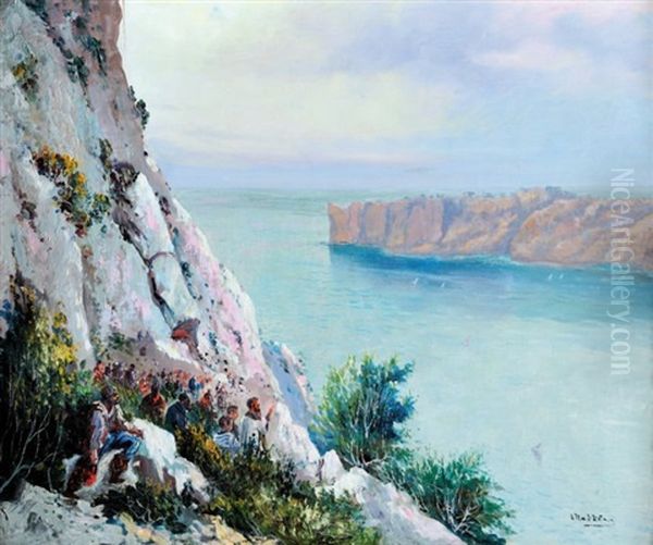 La Benediction Des Bateaux Dans La Baie De Cassis Oil Painting by Louis Nattero