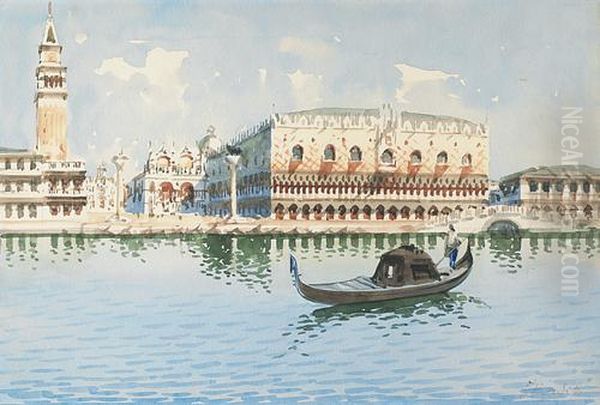 Venezia Oil Painting by H. Biondetti