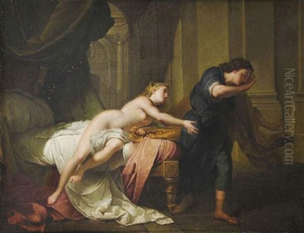 Joseph Sollicite Par La Femme De Putiphar Oil Painting by Jean Baptiste Nattier