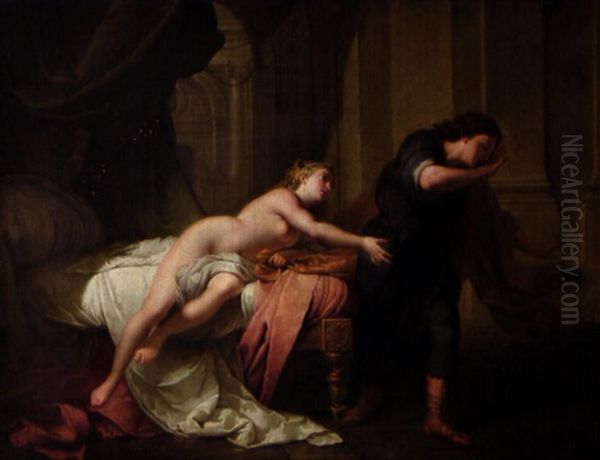 Joseph Sollicite Par La Femme De Putiphar Oil Painting by Jean Baptiste Nattier