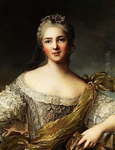 Portrait De La Comptesse De Villiers Oil Painting by Jean Marc Nattier