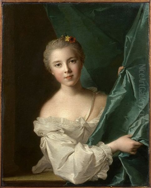 Portrait D'eleonore Louise De Berville Oil Painting by Jean Marc Nattier