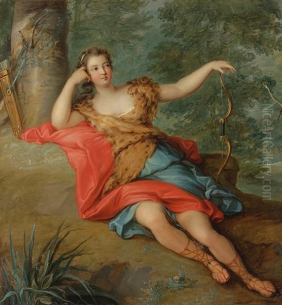 Portrait Allegorique Dans Un Paysage Oil Painting by Jean Marc Nattier