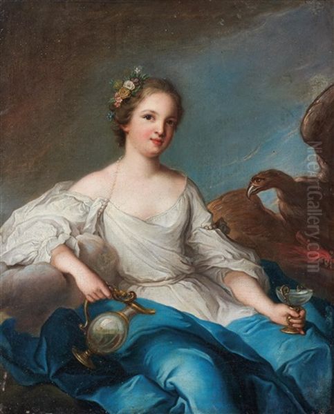 Portrait Of Charlotte Louise De Rohan As Hebe Oil Painting by Jean Marc Nattier