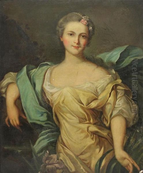 Portrait Of A Lady As A River Goddess Oil Painting by Jean Marc Nattier