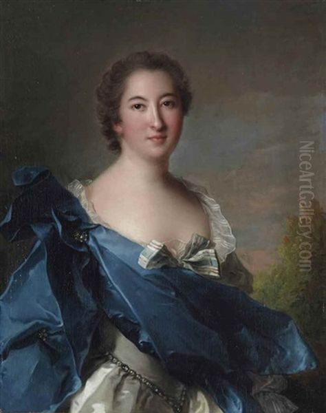 Portrait De La Marquise De Clermont Gallerande Oil Painting by Jean Marc Nattier