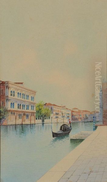 Venezia Oil Painting by H. Biondetti