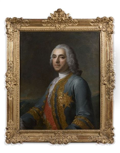 Portrait Du Comte D'argenson (collab. W/studio) Oil Painting by Jean Marc Nattier