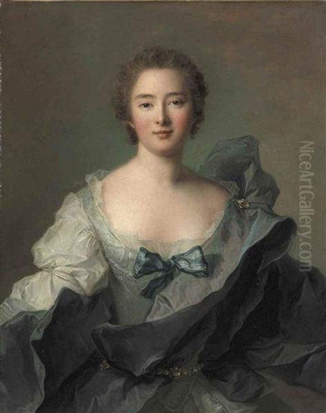 Portrait Of The Marquise De Pleumartin, Nee Anne Le Lay De Villemare Oil Painting by Jean Marc Nattier